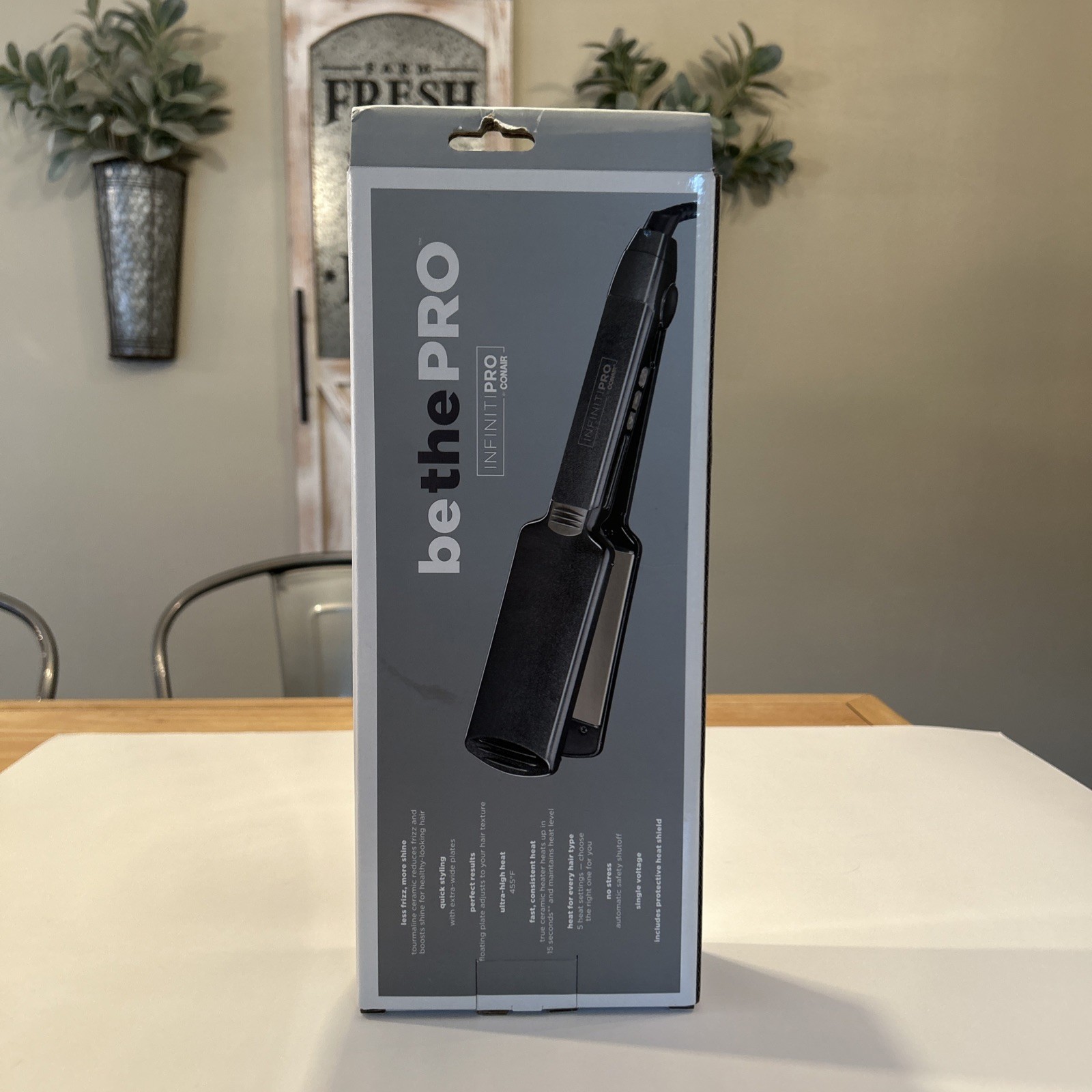 INFINITIPRO BY CONAIR Tourmaline Ceramic Flat Iron- 2 Inch-Factory Sealed Seepic