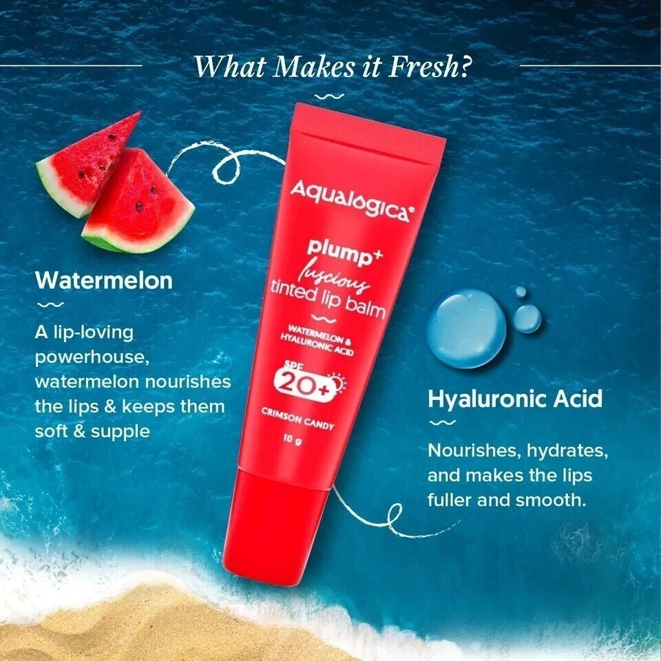 Aqualogica Plump+ Luscious Tinted Lip Balm for Men & Women Lip Mask for Dry 10g
