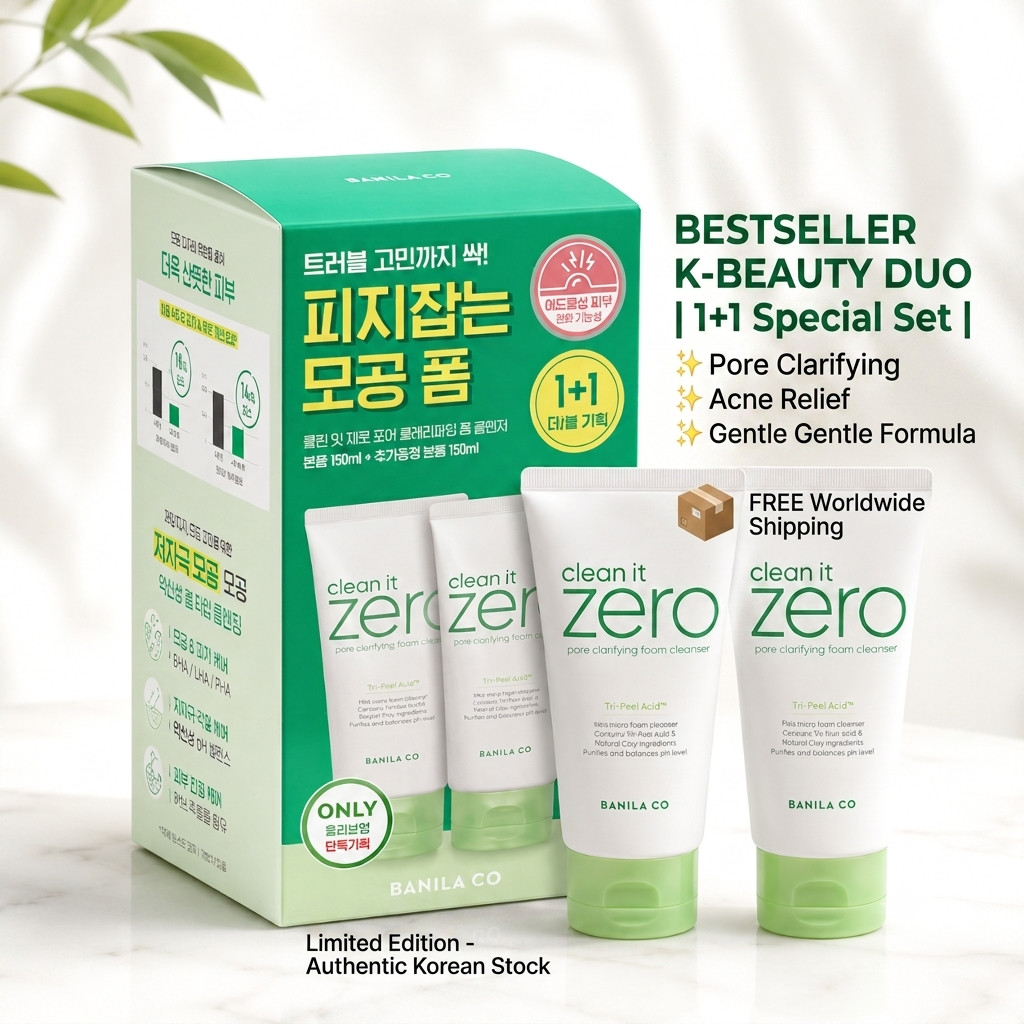 numbuzin No.5 Glutathione Serum + BANILA CO Foam Cleanser K-Beauty Set
