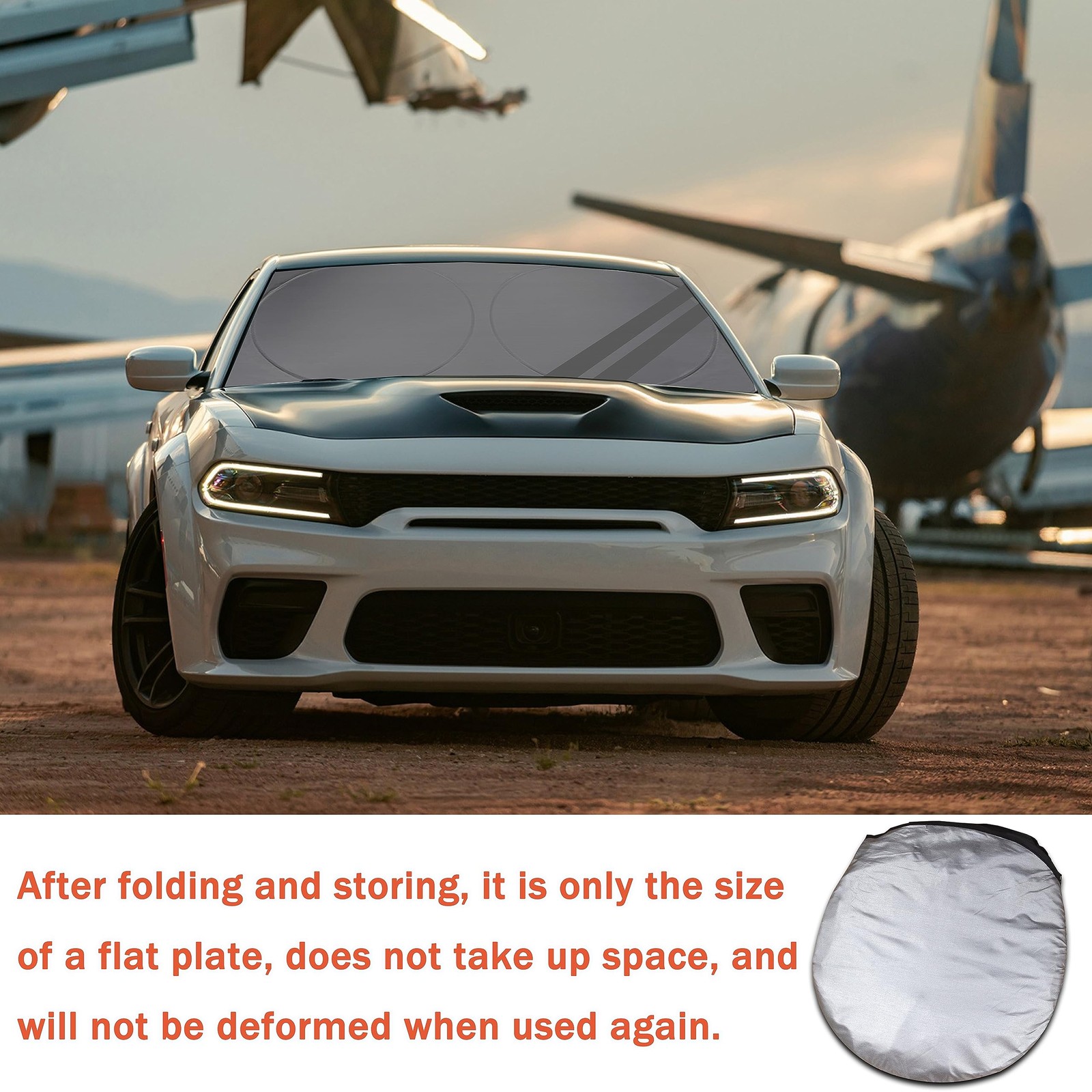 Yosrter Front Windshield Sun Shade Fit For Dodge Charger Challenger Durango