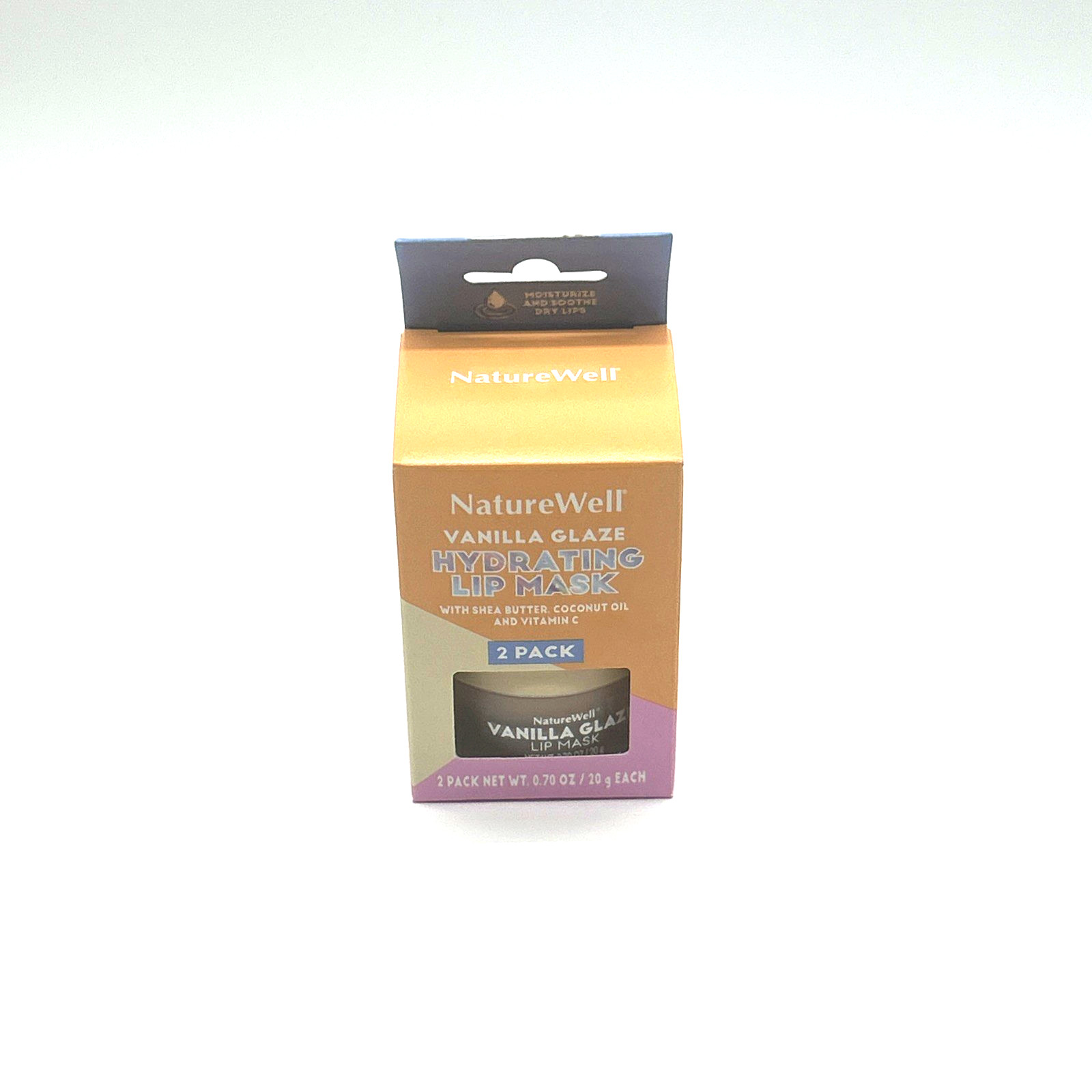 NatureWell Vanilla Glaze Hydrating Lip Mask w/ Coconut Oil, 2-Pack (0.7 oz)
