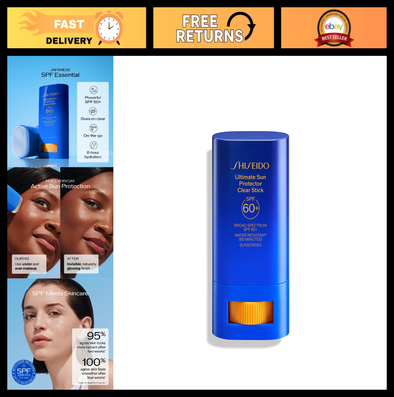 Clear Sunscreen Stick – Invisible Broad-Spectrum SPF – Lightweight Face Sunscree