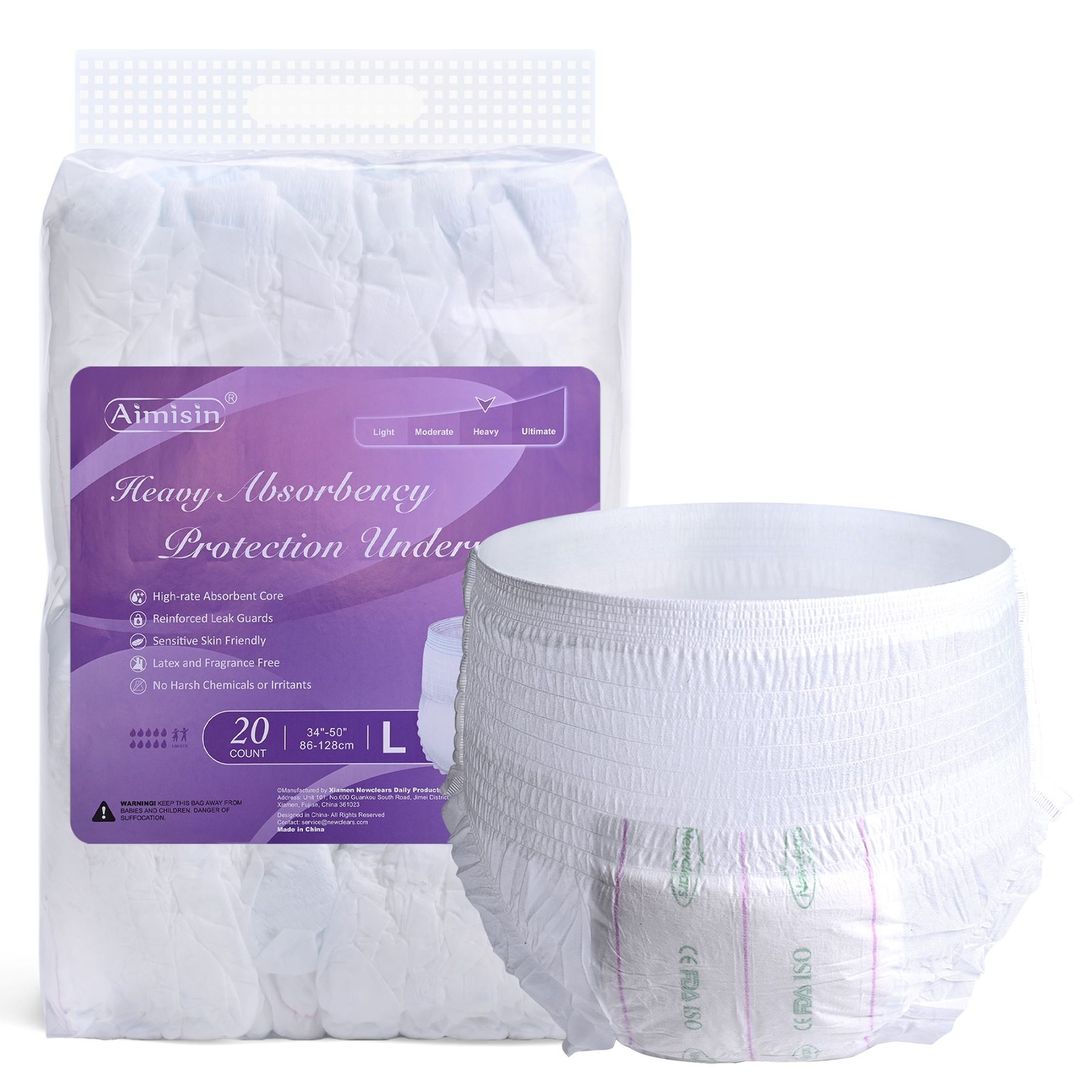 Aimisin Adult Incontinence Underwear for Men Women,Overnight Heavy Absorbency