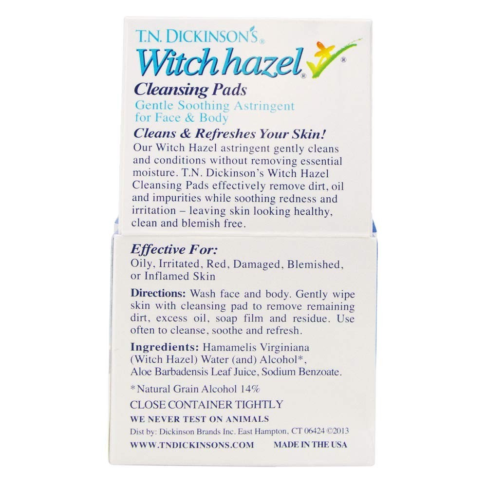 T.N. Dickinson’s Witch Hazel Astringent Cleansing Pads 60 Count – Pack of 3