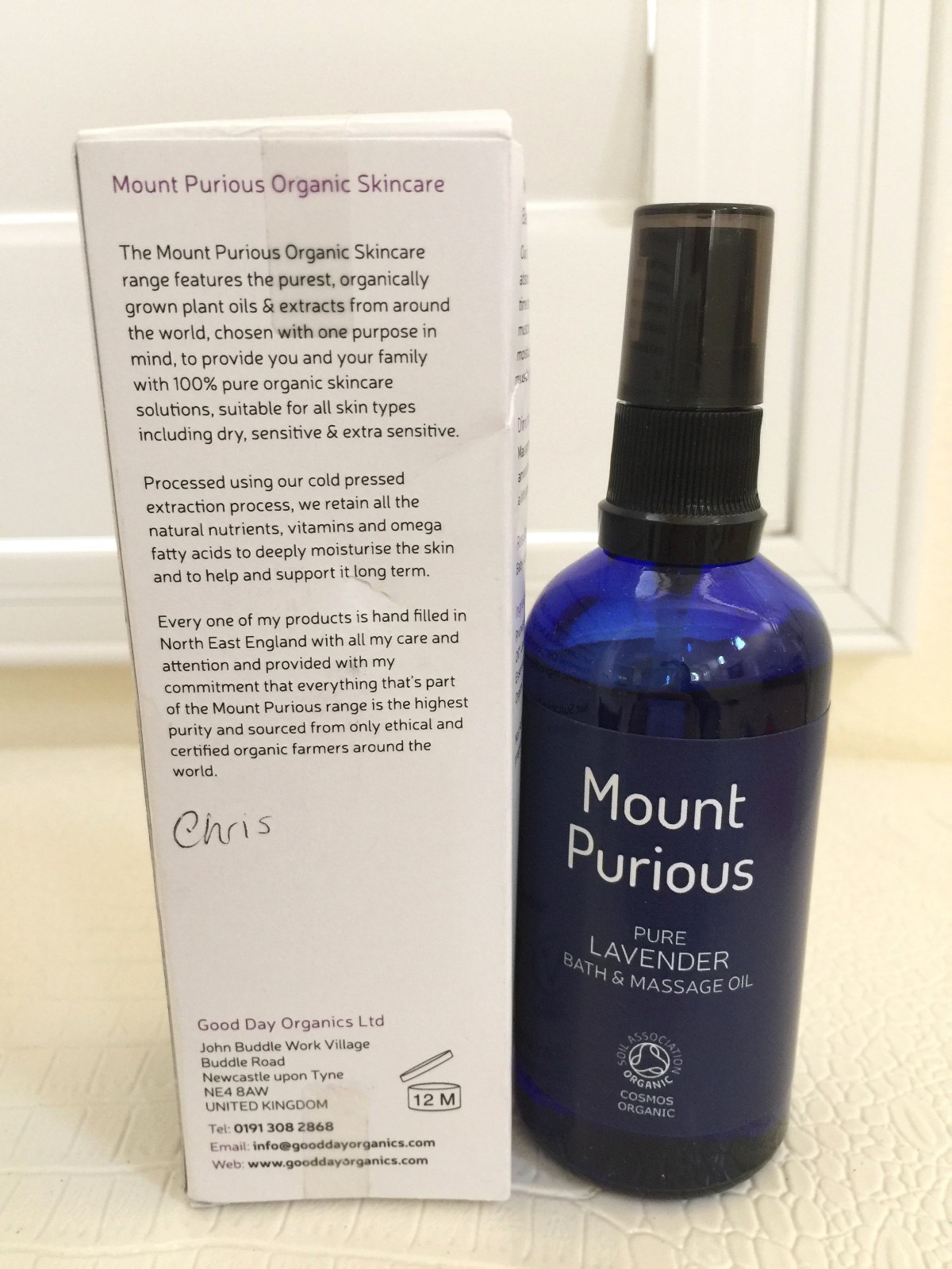 Organic Skincare Lavender Oil Bath & Massage Mount Purious United Kingdom NIB