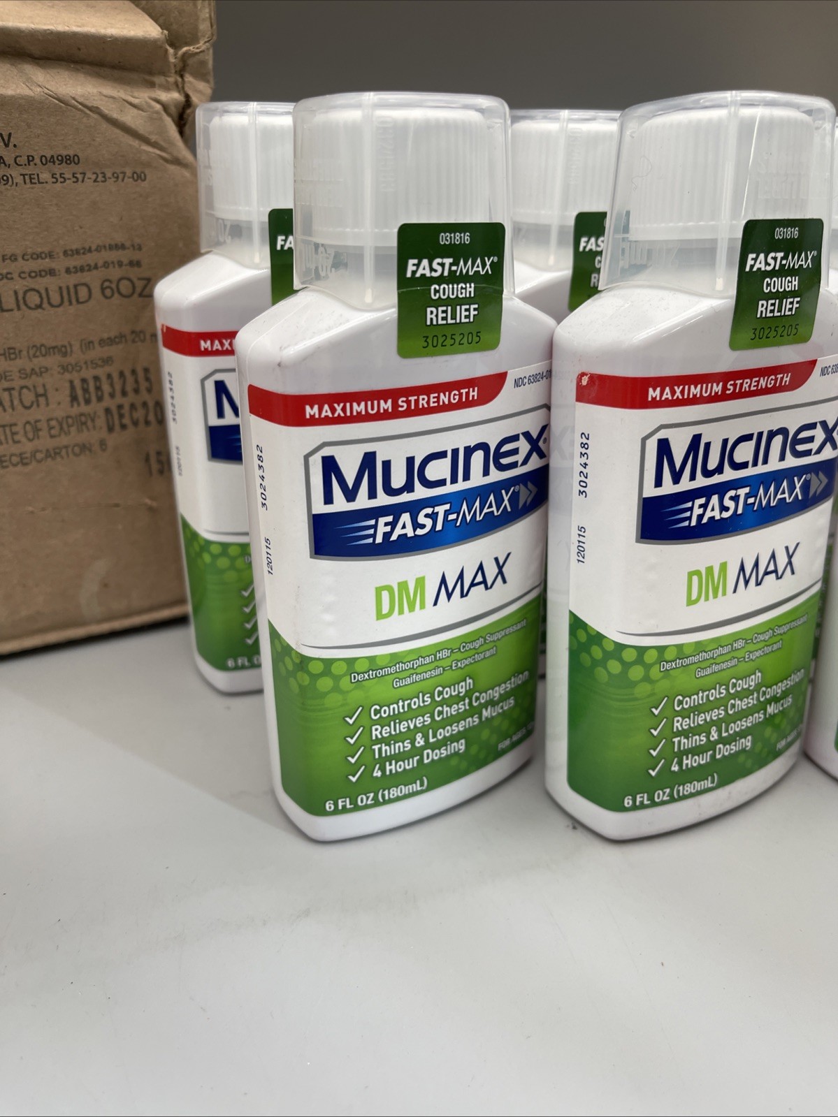 6 Pack MUCINEX Fast Max DM MAX Cough Relief Chest Congestion Exp 12/26