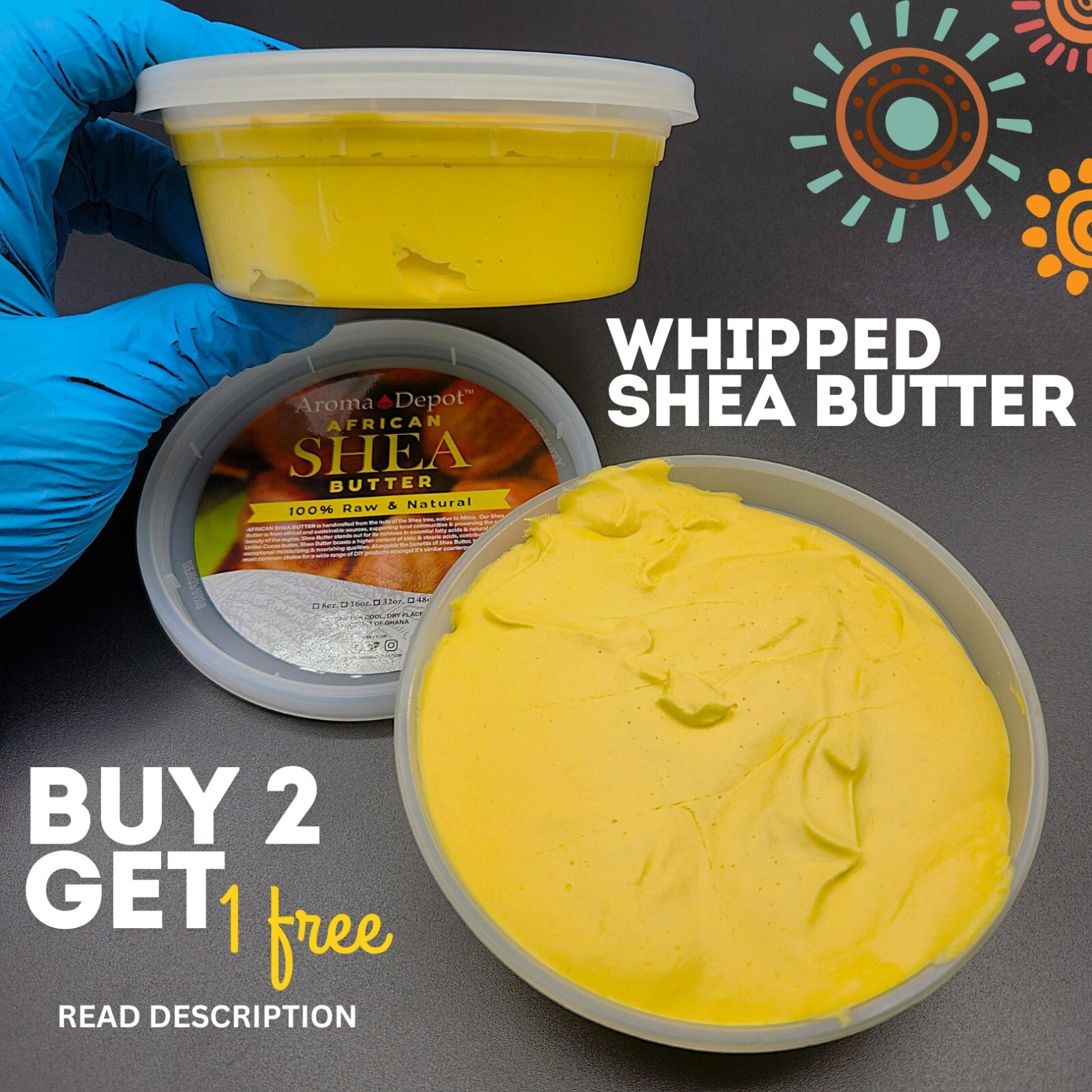 Whipped Shea Butter Unscented Shea Body Butter Moisturizer For Face Hair & Body