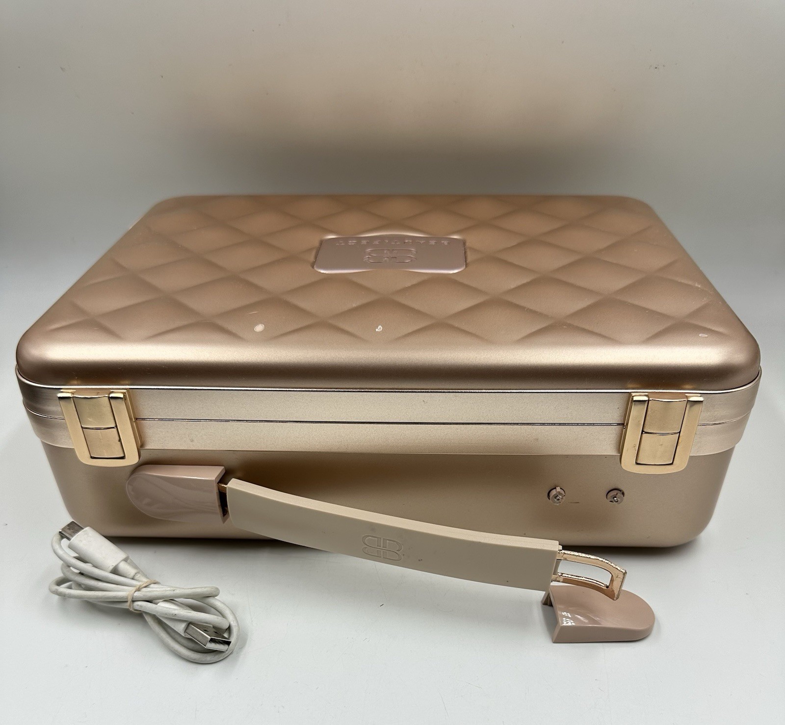 Beautifect Makeup Box Rose Gold Luxury Case W/Light-Broken Handle-See Photos