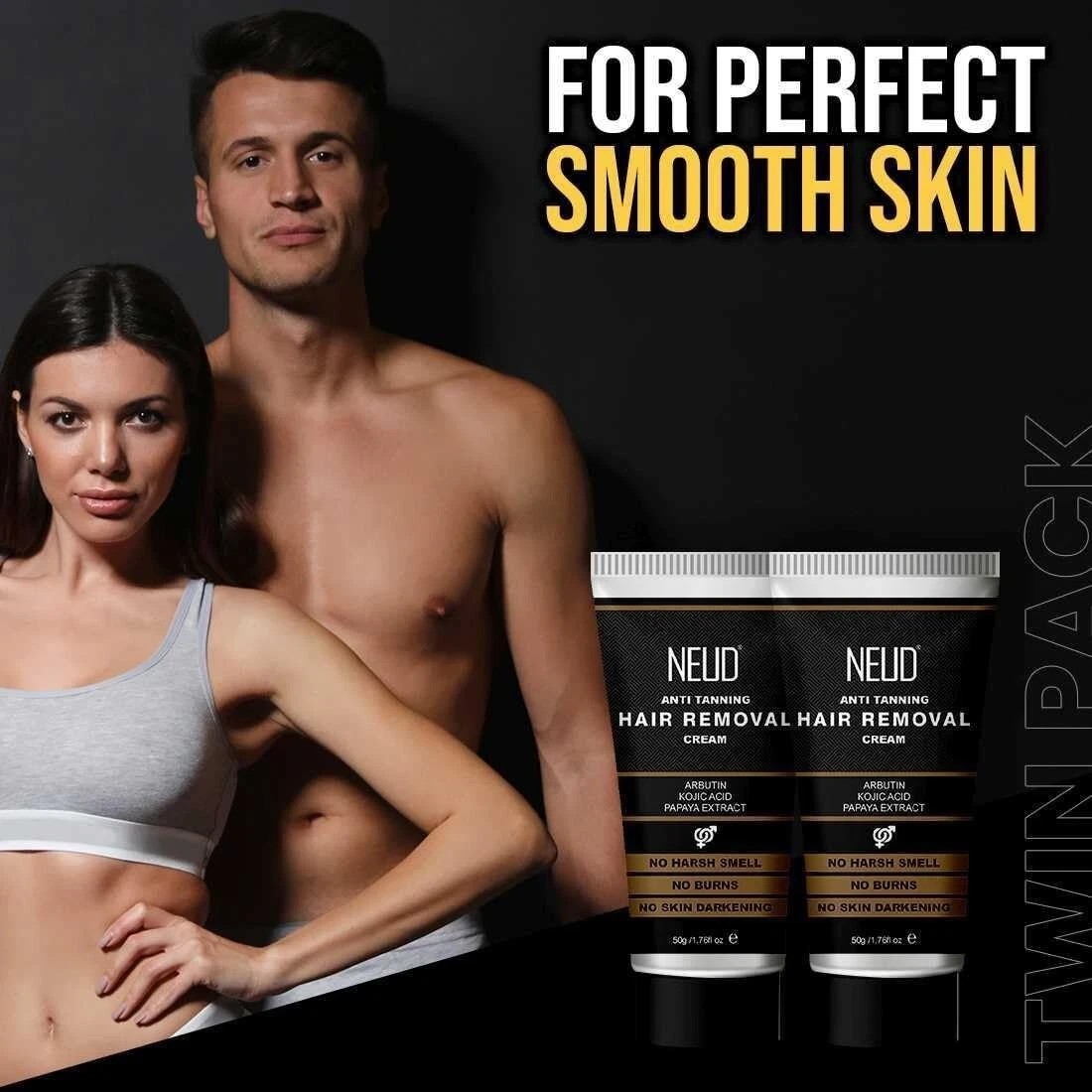 Anti-Tanning Hair Removal Cream for Arms, Legs, Chest and Back Men and Women