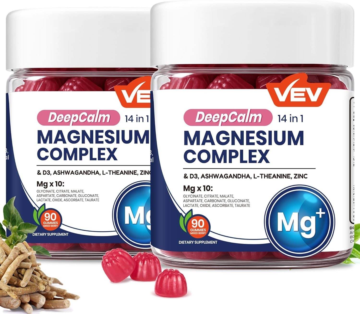 VEV DEEP CALM MAGNESIUM COMPLEX BRAND NEW SEALED GUMMY 14 IN 1 #90 GUMMIES
