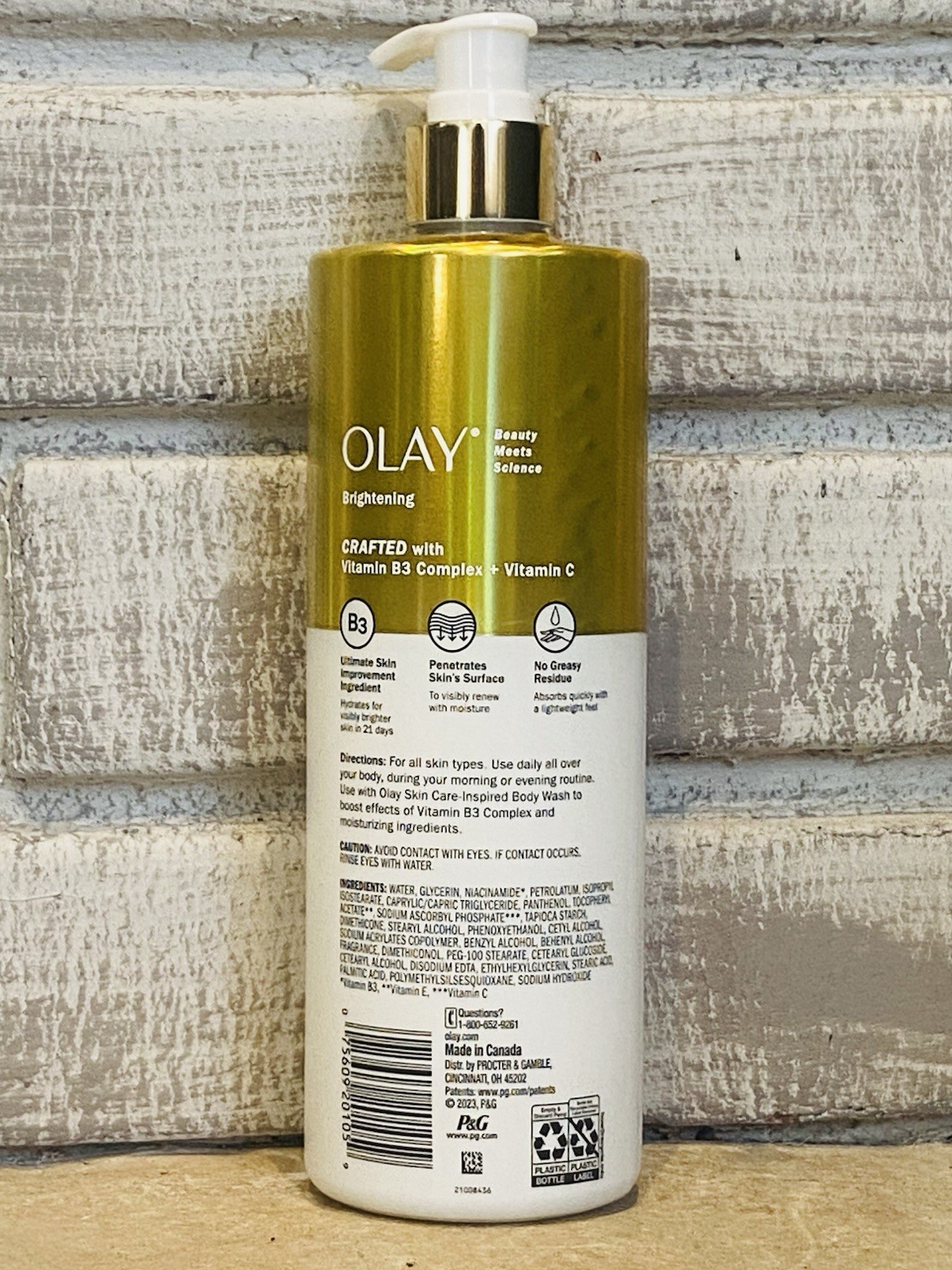Olay Brightening Body Lotion Vitamin C B3 Moisturizing Revitalizing Skin 17 oz