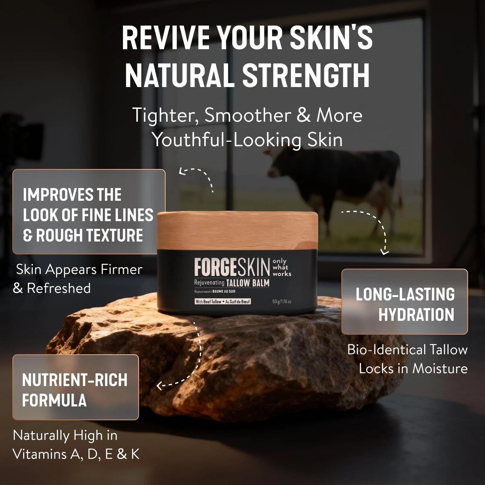 Forge Skin Men’s Face Cream Beef Tallow Face Balm New Version FREE Same Day Ship