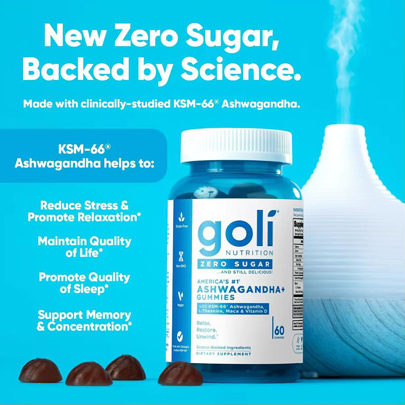 3 Bottles Goli Zero Sugar Best Seller Trio Set Gummies, 60 Counts Per Bottle