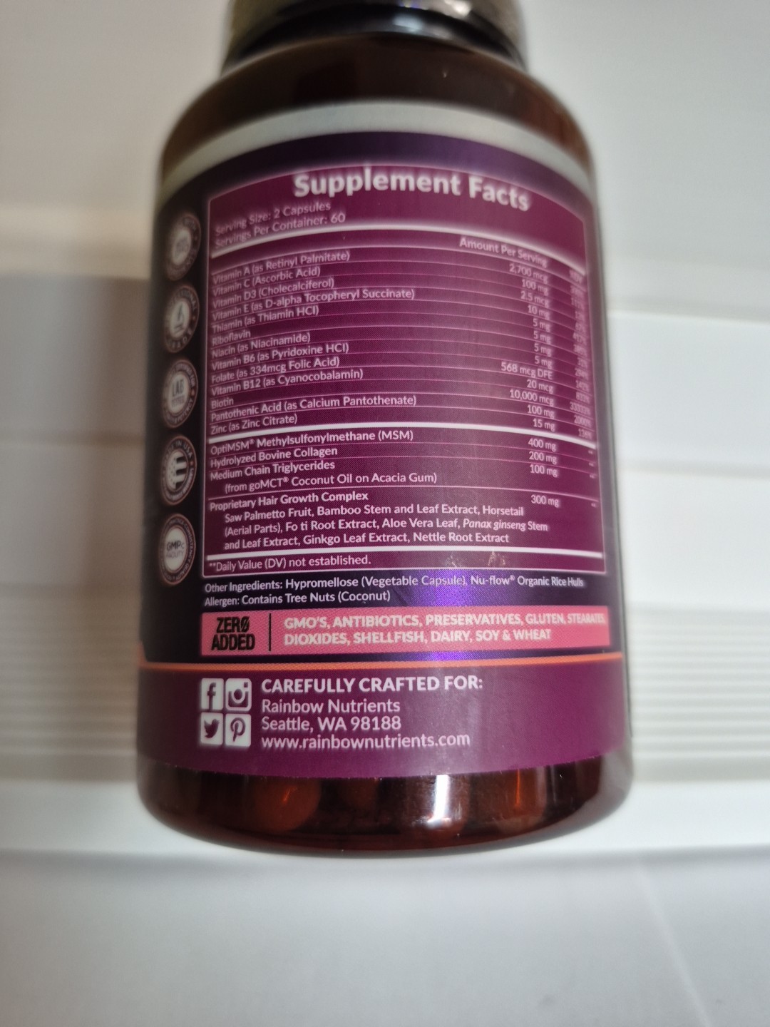 Advanced Hair Growth 60 days supply – Biotin 10,000 mcg, Collagen + more New