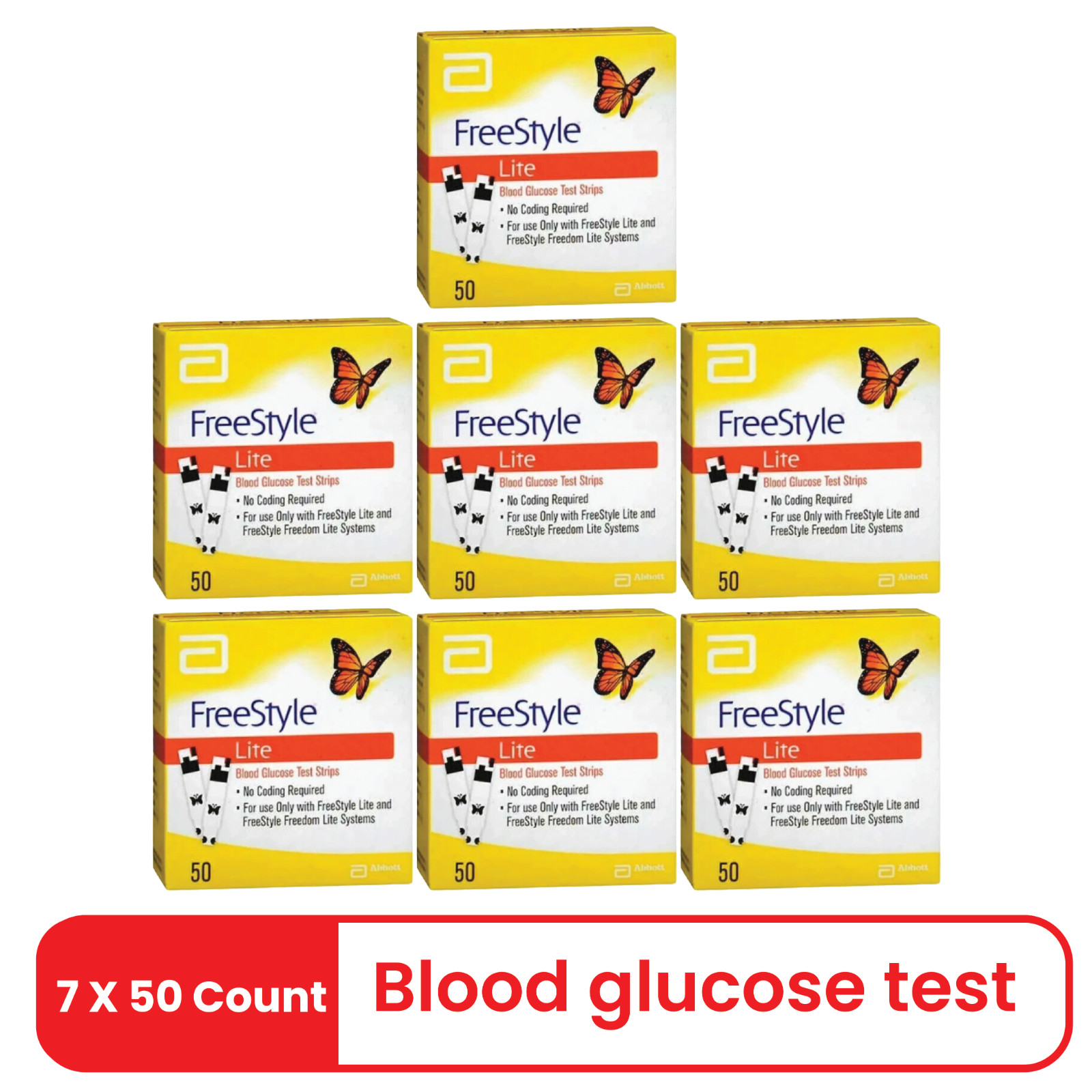 (7 x 50CT Strips) lite test strips free-style 350ct