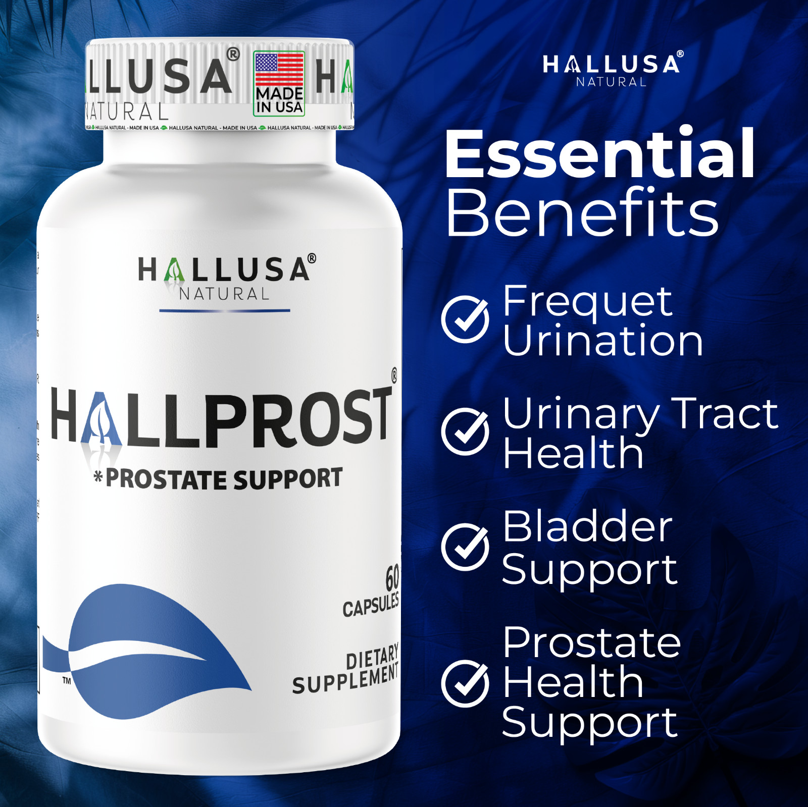 HALLPROST – Inflamed Prostate – Prostatitis – BPH – Urinary Function – 60 Cap