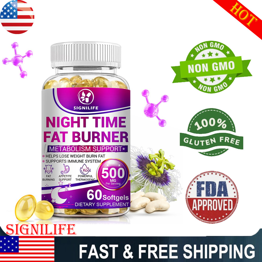 Night Time Fat Burner for Weight Loss Support Sleep Aid Appetite Suppressant-