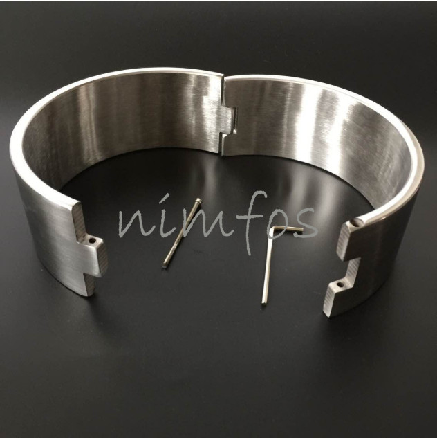 6CM Heavy Duty 100% Stainless Steel Neck Collar Neck Corset Cuff Binding 4 Size