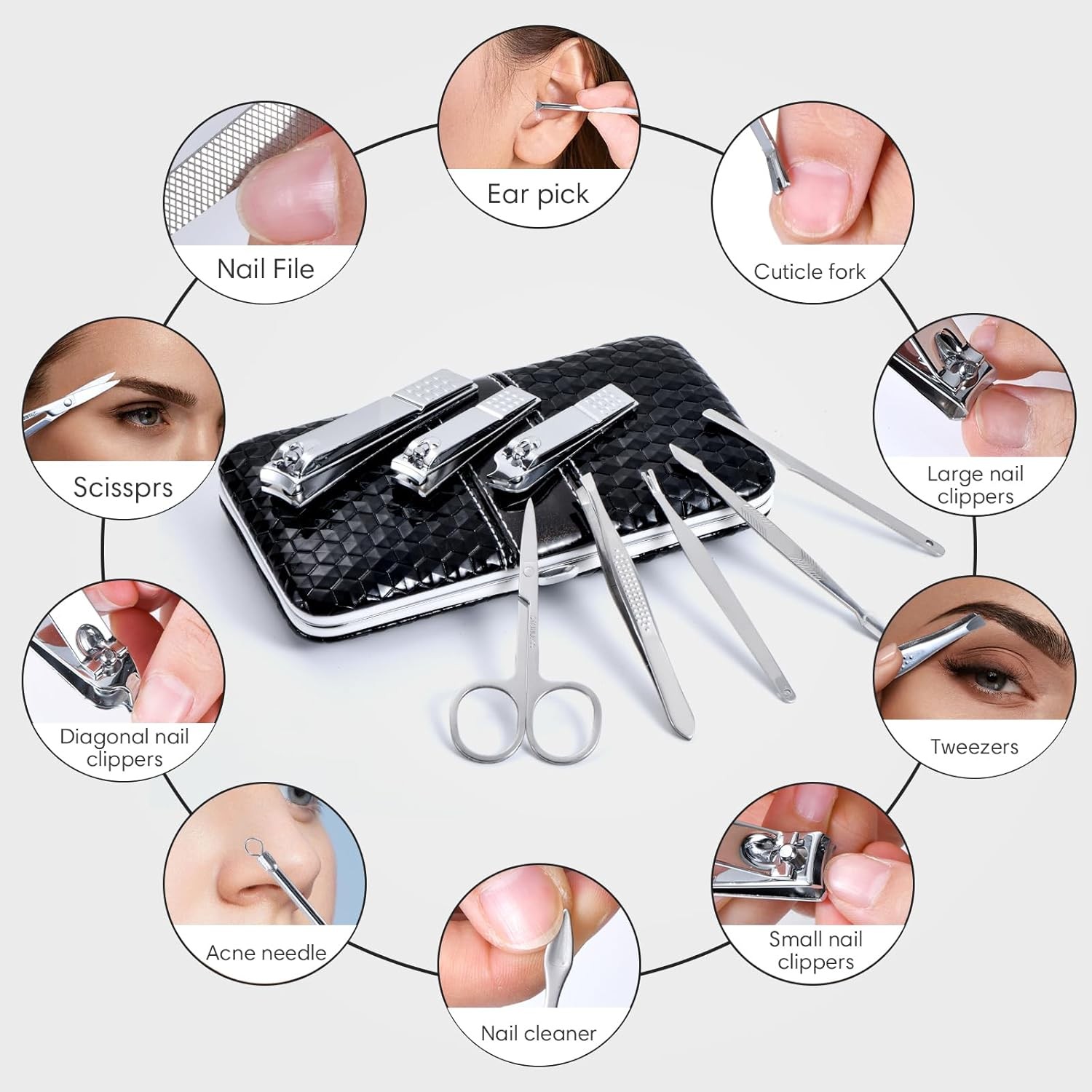 Yougai Nail Clippers Set – 18 Pcs Professional Manicure Pedicure Kit Gifts for F