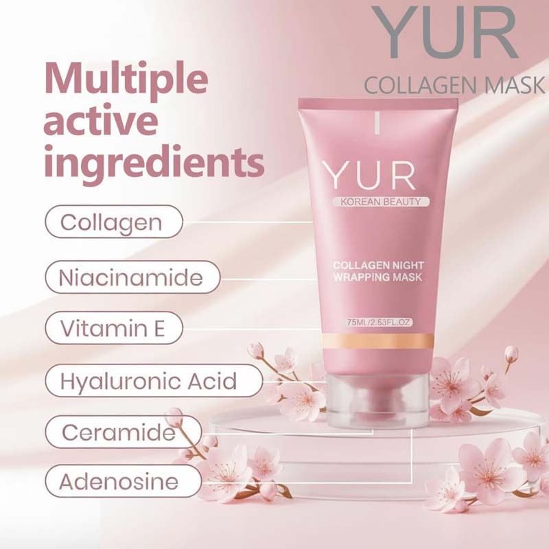 Yuri Korean Collagen Night Wrapping Mask 75ml Hydrating Sleeping Mask New