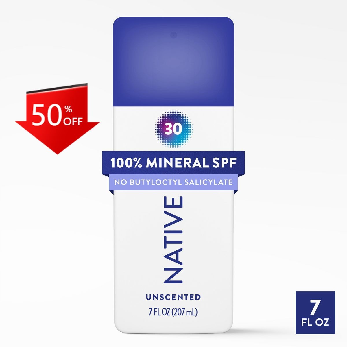Native Mineral Sunscreen Spray – Unscented – SPF 30-7 fl oz: Body Sun Protection