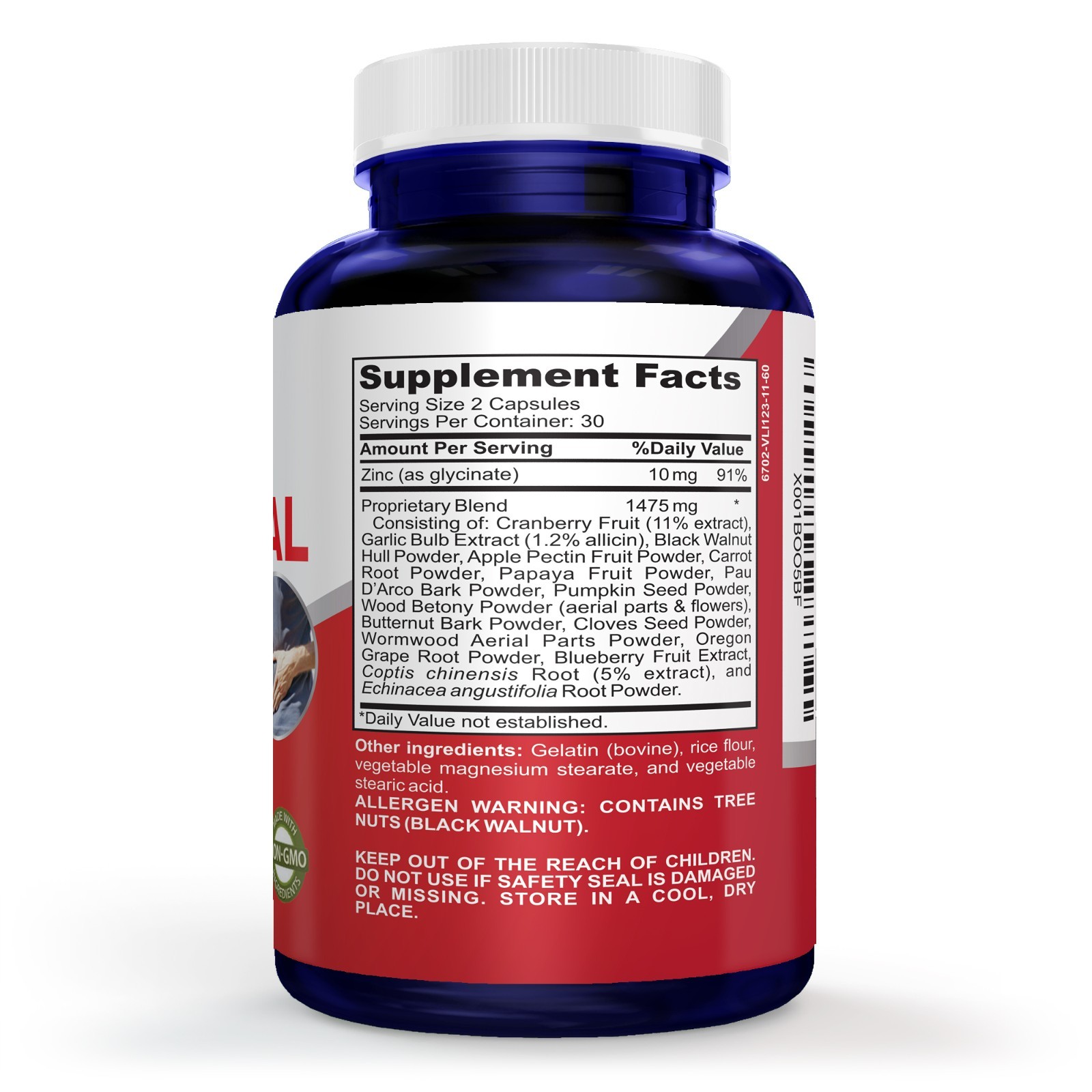 NusaPure Intestinal Support for Humans (Non-GMO) with Wormwood, Garlic