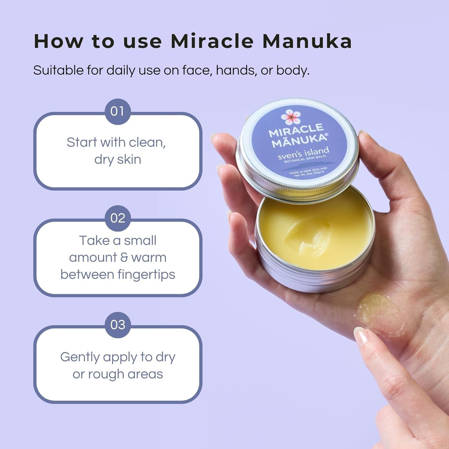 Svens Island Miracle Manuka Skin Balm 1.94oz Eczema Cream New Zealand