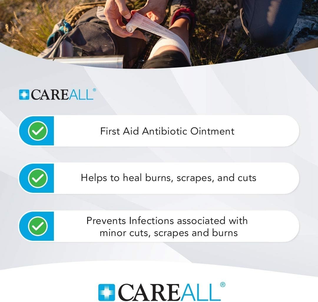 CareAll Bacitracin Zinc Ointment 1oz 4 Pack First Aid Antibiotic for Cuts Burns