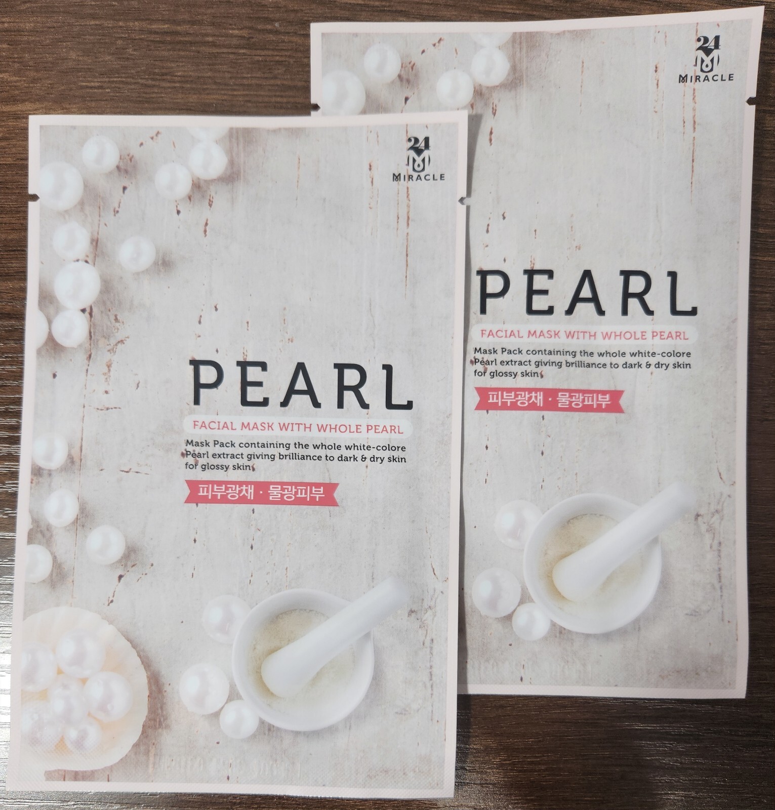 Miracle 24M Pearl facial mask With Whole PEARL Extract-2 Pack NEW- From KOREA