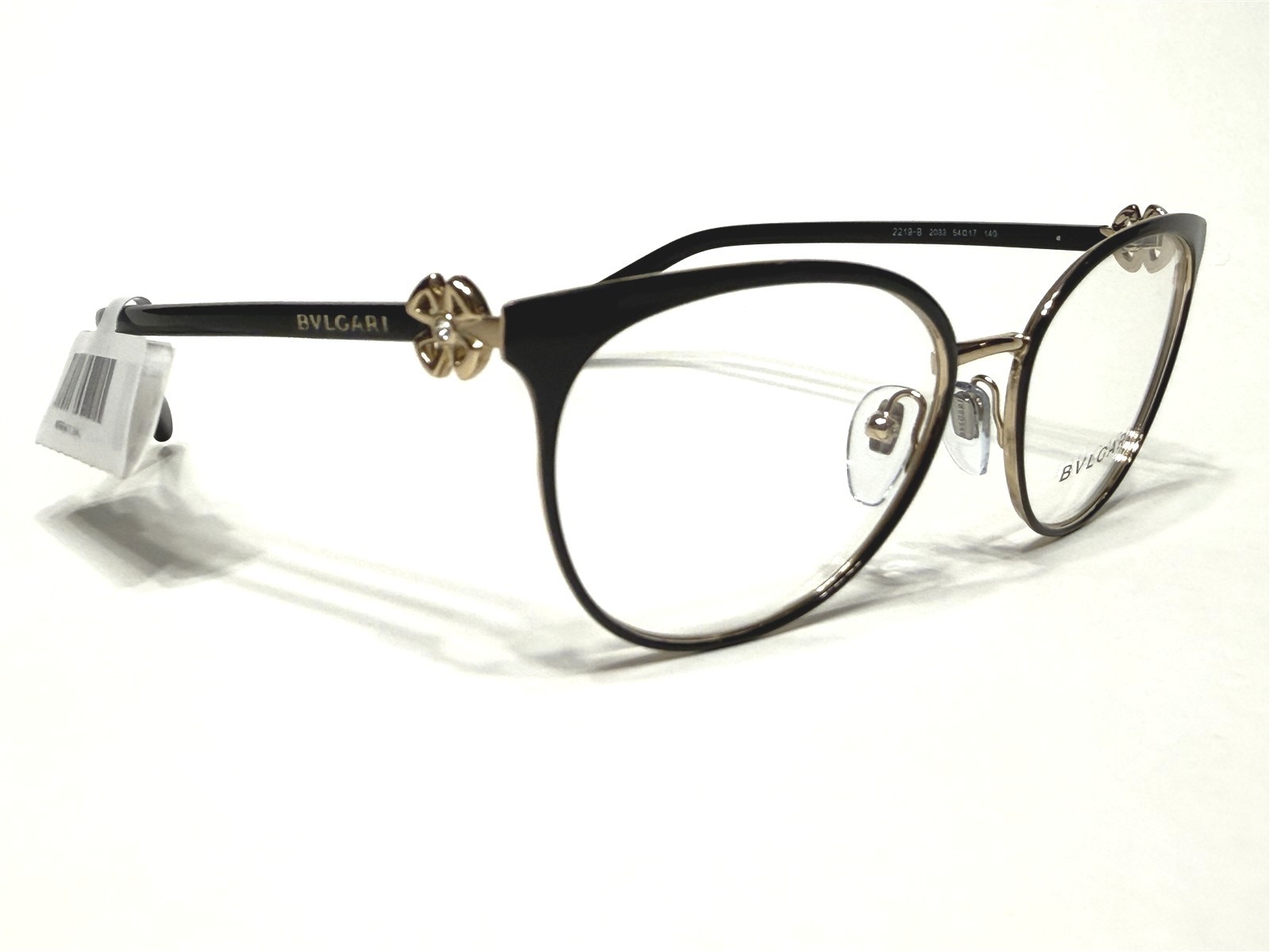Womens Bvlgari Eyeglasses Frames BV2219B 2033 Black & Gold Oval 54/17~140 NEW