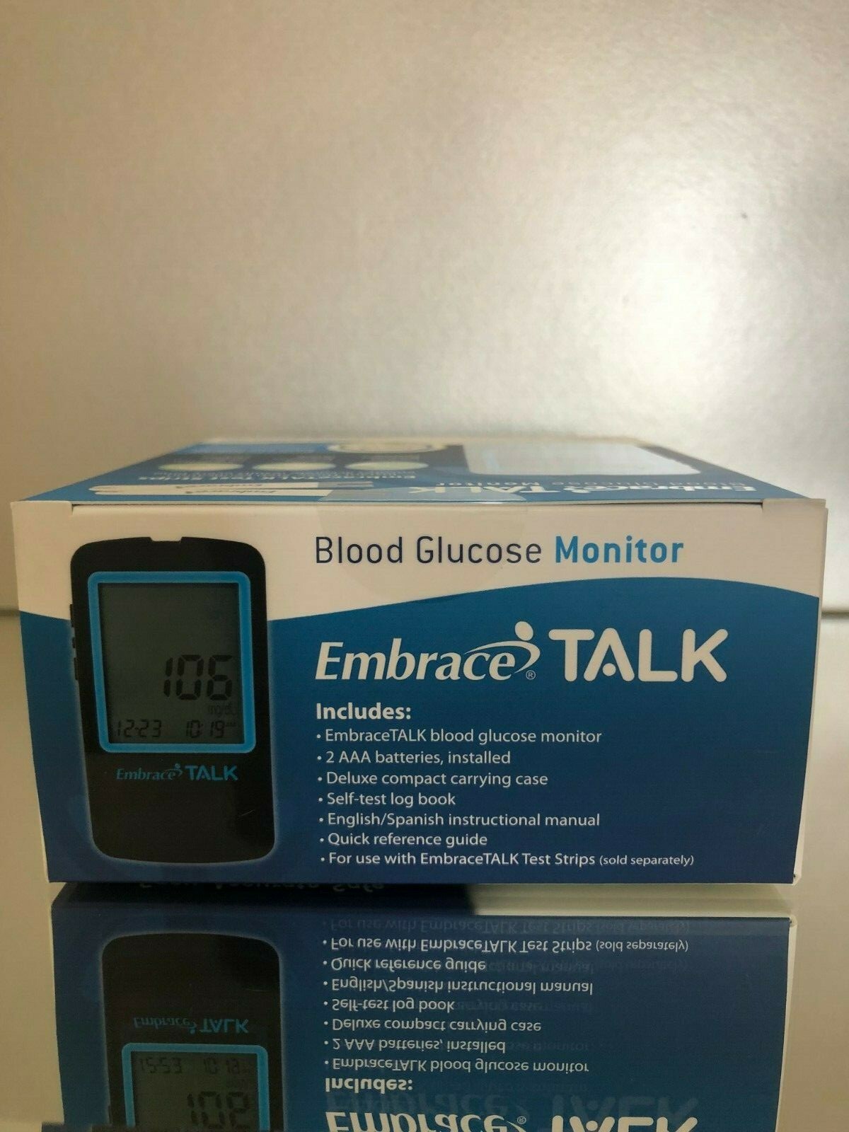 Embrace TALK Blood Glucose 200 Test Strips + FREE Meter Exp 04/22/25 Ship Free