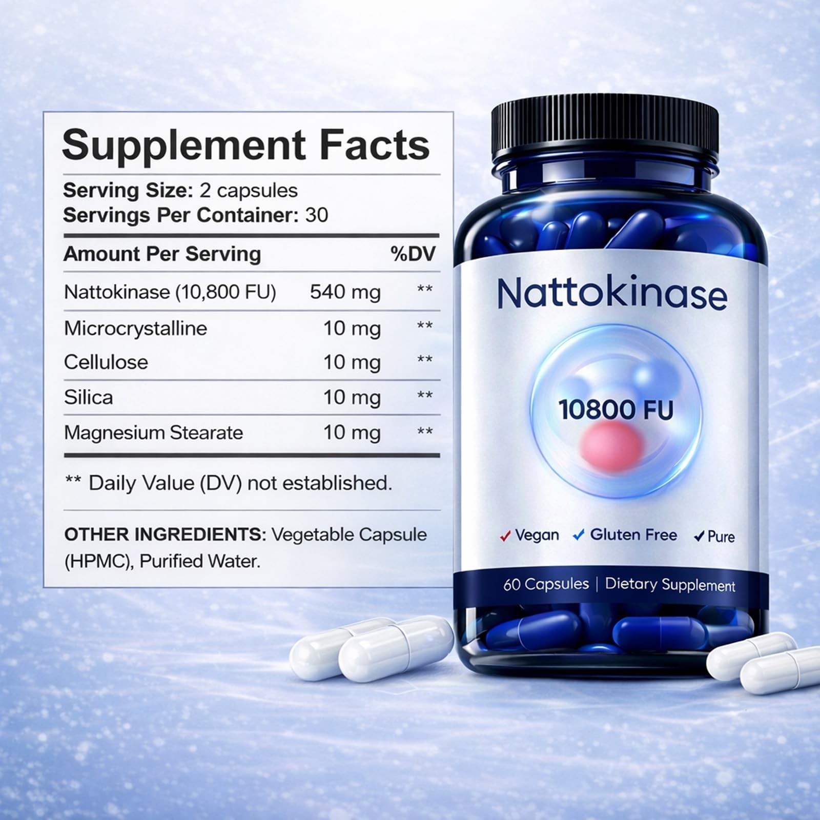 4X Nattokinase Supplement – 10800 FU 60 Capsules Per Serving HO T 2026