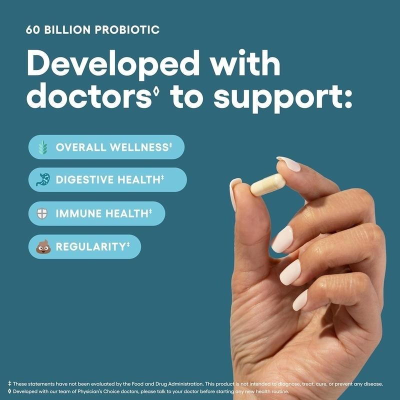 Physician’s CHOICE Probiotics 60 Billion CFU -Digestive Health, Immune Support
