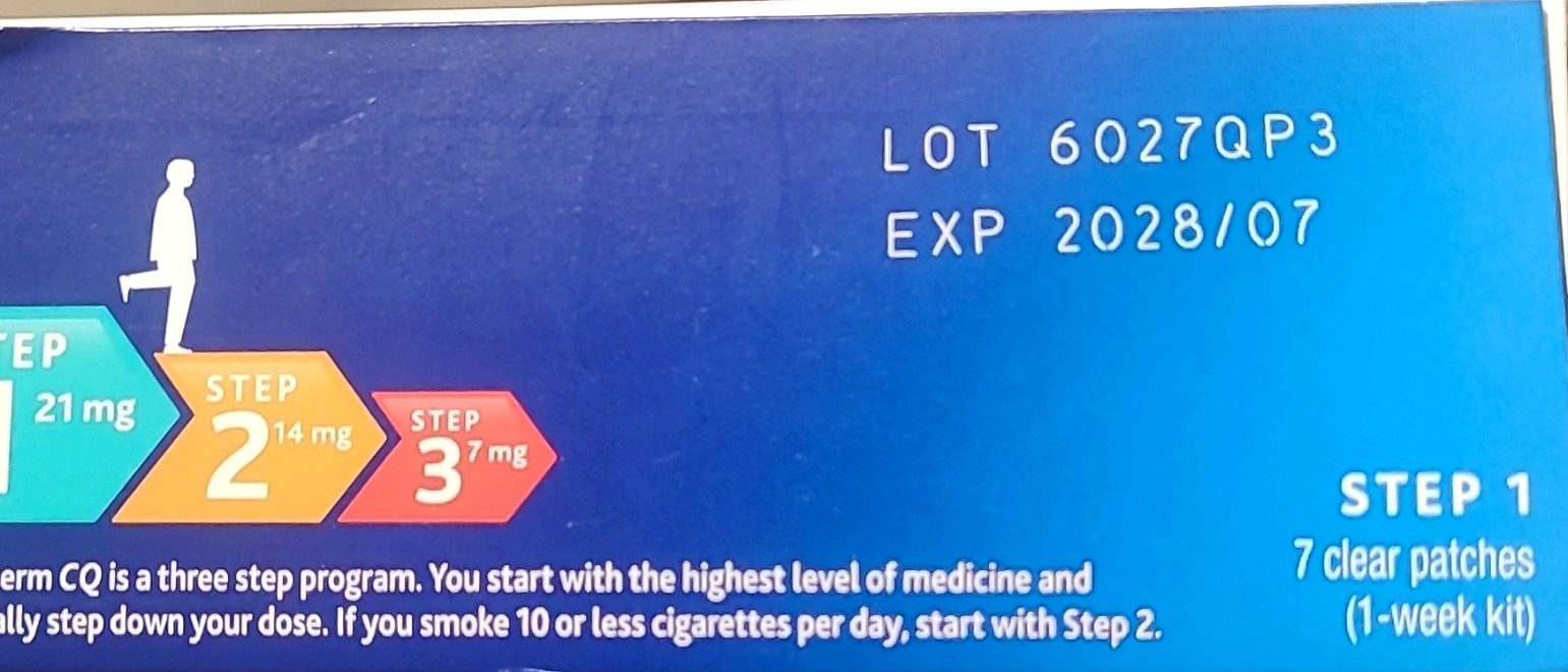 NicoDerm CQ Nicotine Patches 21 mg, Step 1 – 7 Ct NEW EXP 07/28
