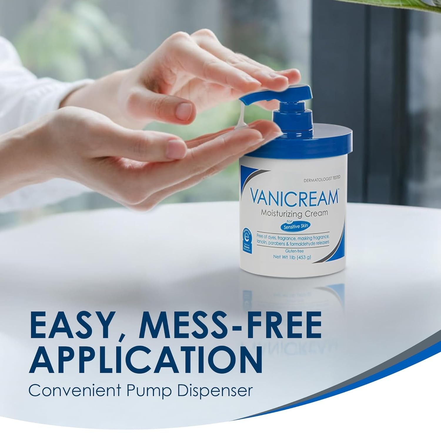 Vanicream Moisturizing Cream for Sensitive Skin – 16 Fl Oz with Pump Dispenser