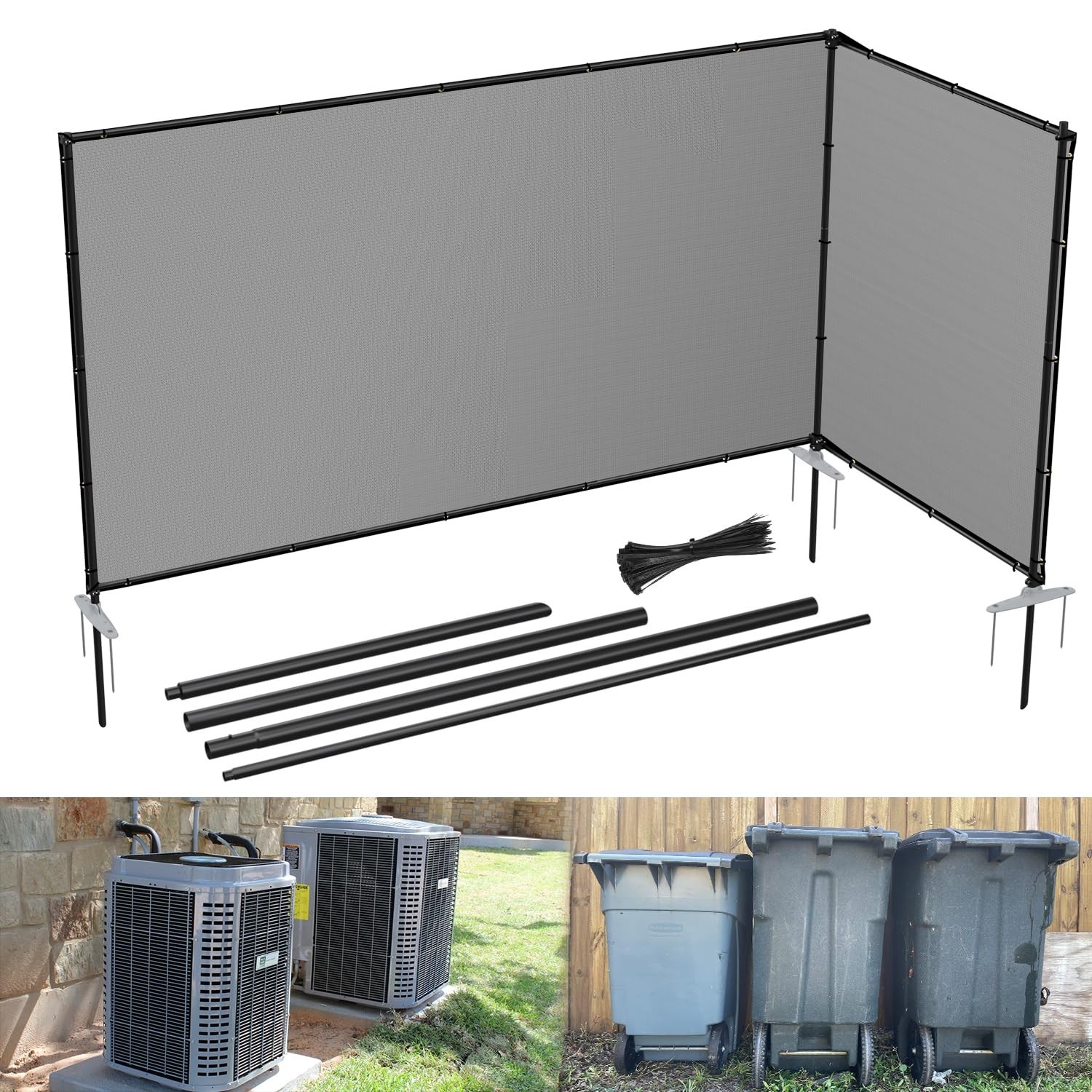 E&K 6’x12′ Outdoor Privacy Screen Fence Panel Freestanding Backyard Patio Pri…