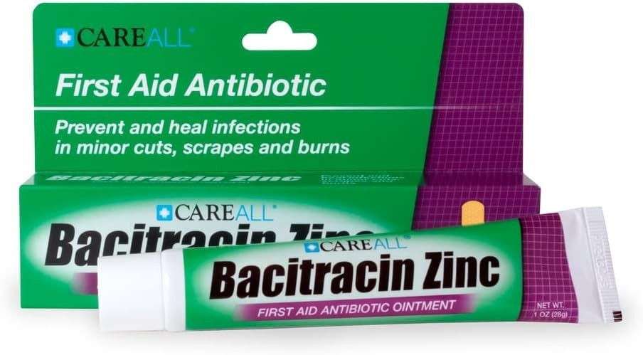 CareAll Bacitracin Zinc Ointment 1oz 4 Pack First Aid Antibiotic for Cuts Burns