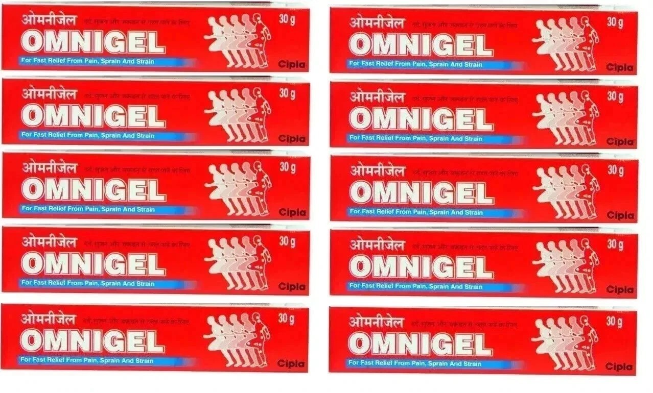 Omnigel Pain Relief Gel – Pack of 10 (30g Each) | Fast Relief | Long Expiry