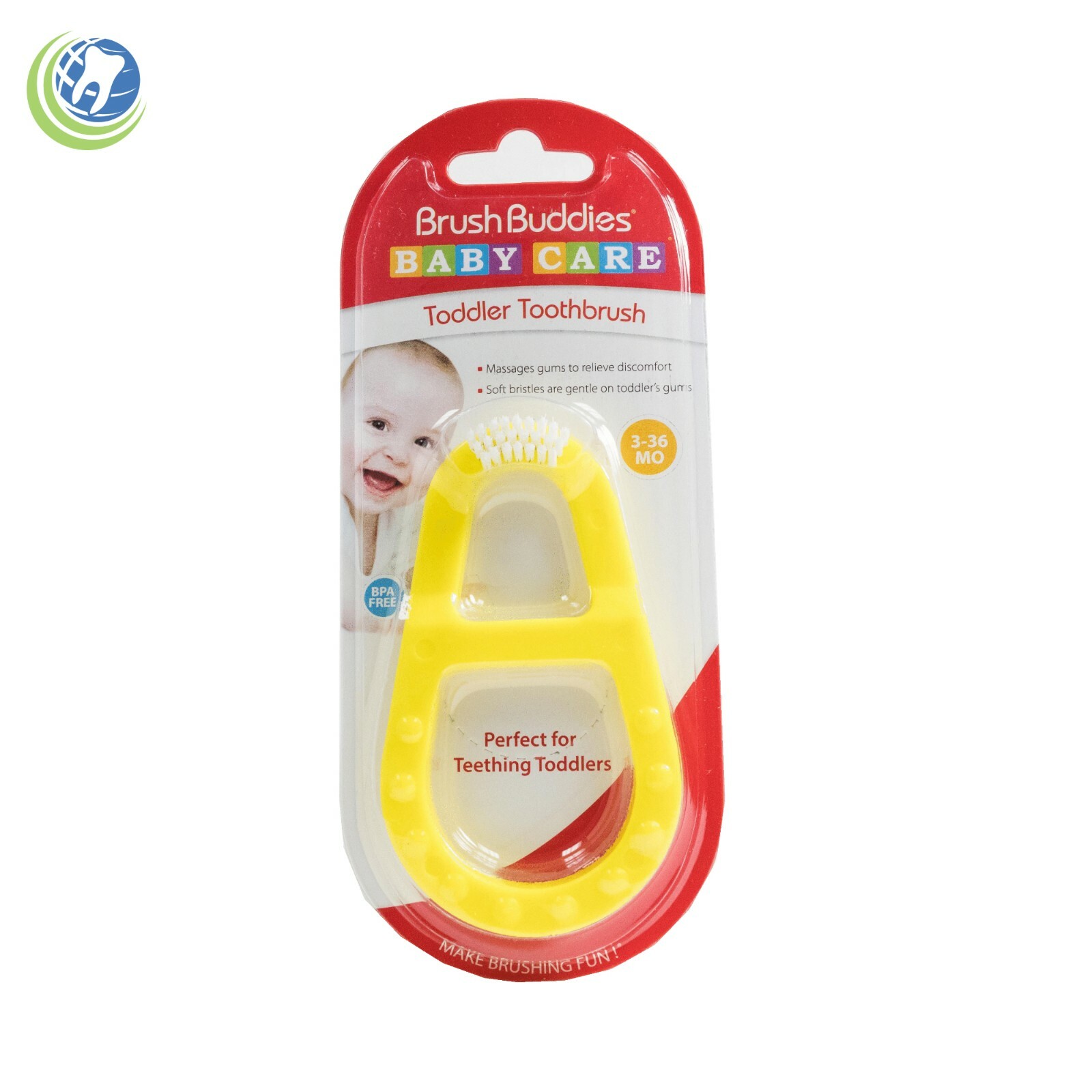 3X New Brush Buddies Baby Care Toddler Toothbrush 3-36 Months Discomfort Relief