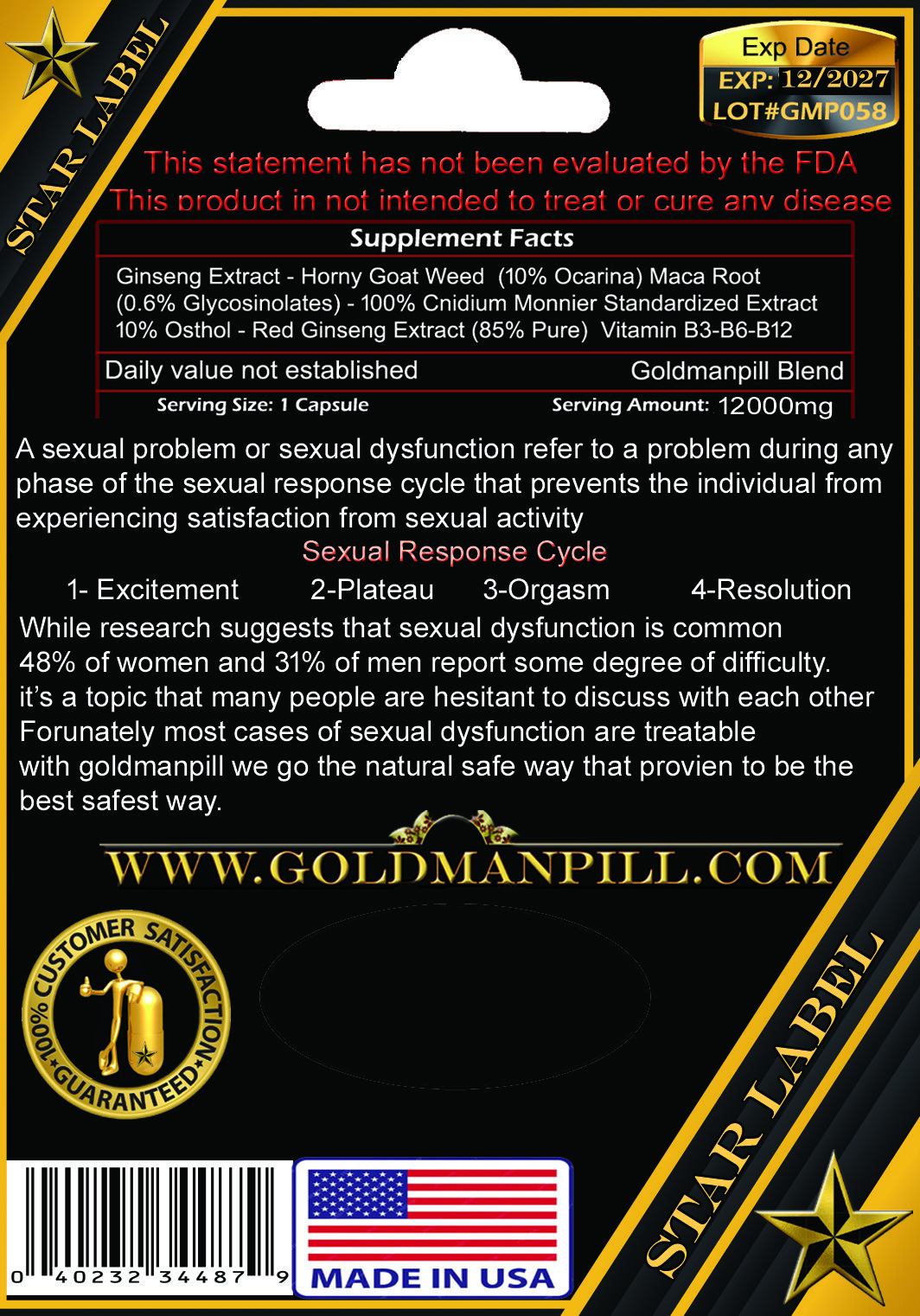 6000MG GOLDEN MAN 10 CAPSULES