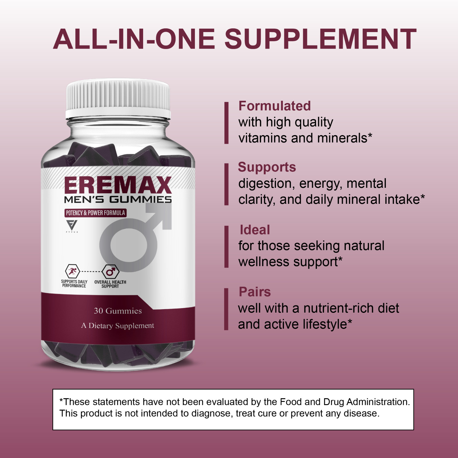 (5 Pack) Eremax Performance Gummies, Eremax Advanced Formula (5 Month Supply)