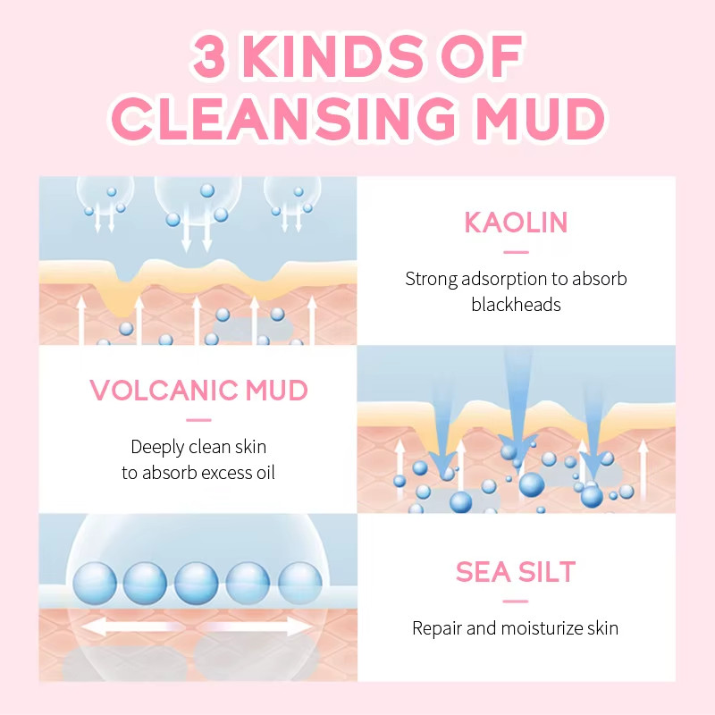 Naturals Sakura Volcanic Mud Mask for Face Deep Cleaning Remove Blackheads