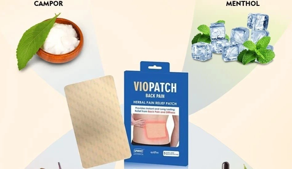 Viopatch XL Herbal Pain Relief Patches Pack of 5 | Back, Muscle & Joint Relief