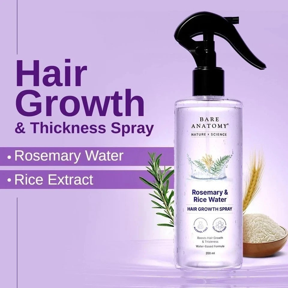 2 X Bare Anatomy Nature x Science Rosemary Water Spray for Hair Growth 200ml