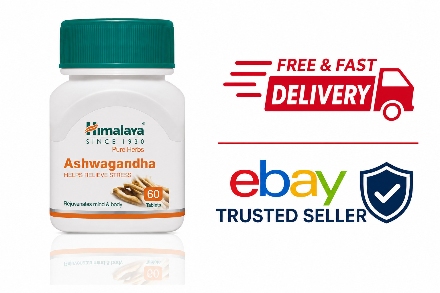Himalaya Ashwagandha 60 Tabs Buy 2 Get 1 FREE 180 Tablets Stress Relief KSM-66