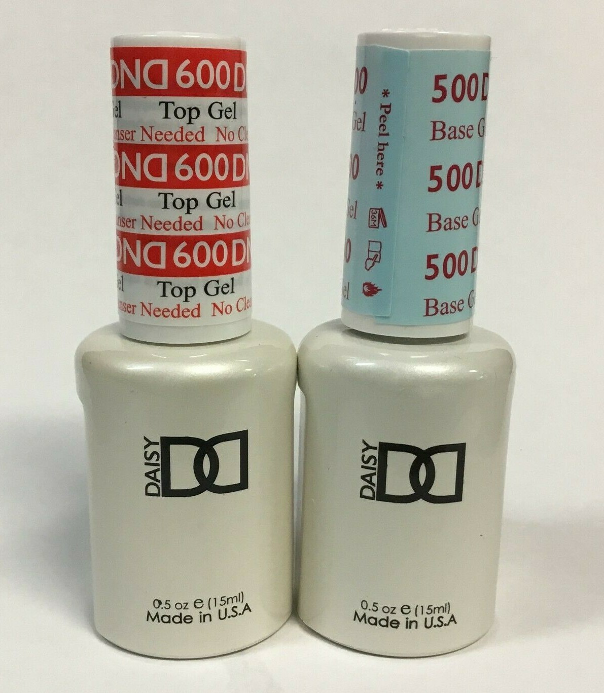 DND Daisy Soak Off Gel Polish Top Coat 600 Base Coat 500 LED/UV 15ml gel duo