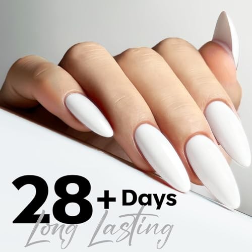 HEMA-Free Gel Nail Polish 15ml, 28+ Days Long Lasting, UV LED Soak Off, White
