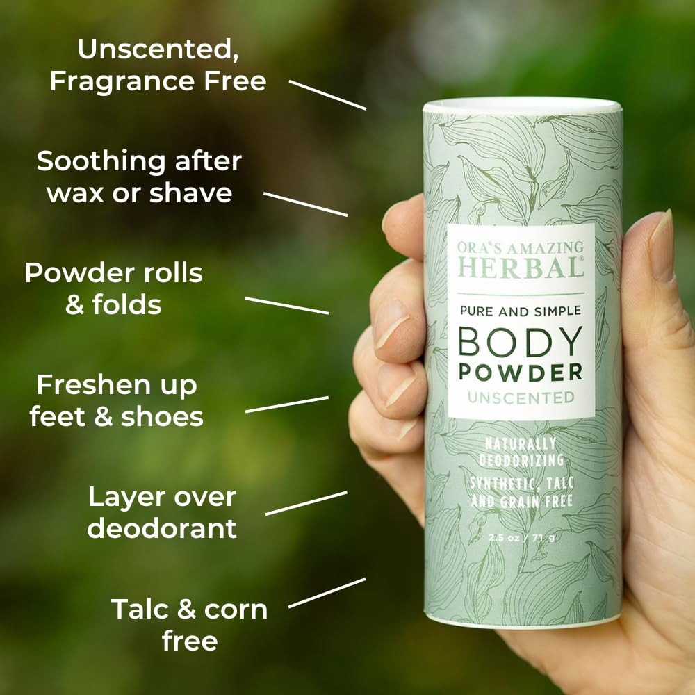 Ora’s Amazing Herbal Fragrance Free Body Powder 2.5 Ounce (Pack of 1), NIL
