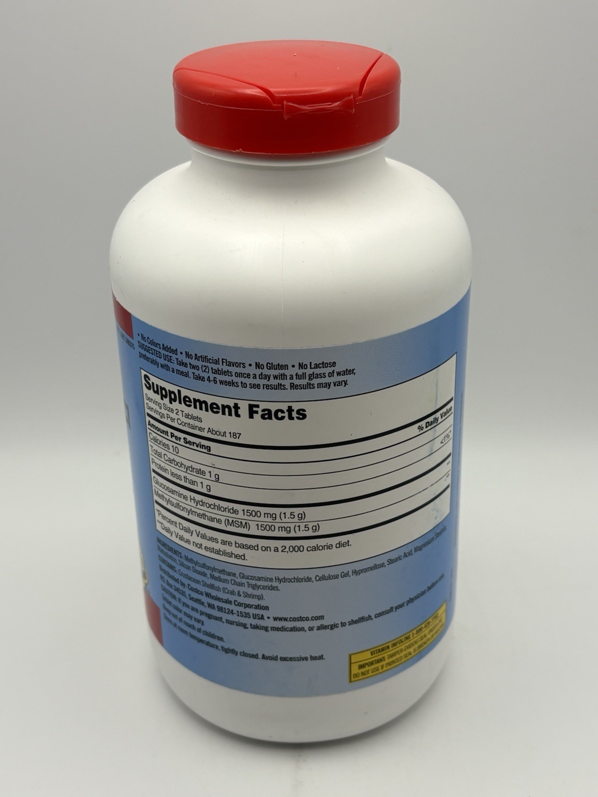 Kirkland Signature Glucosamine 1500mg HCI with MSM – 375 Count