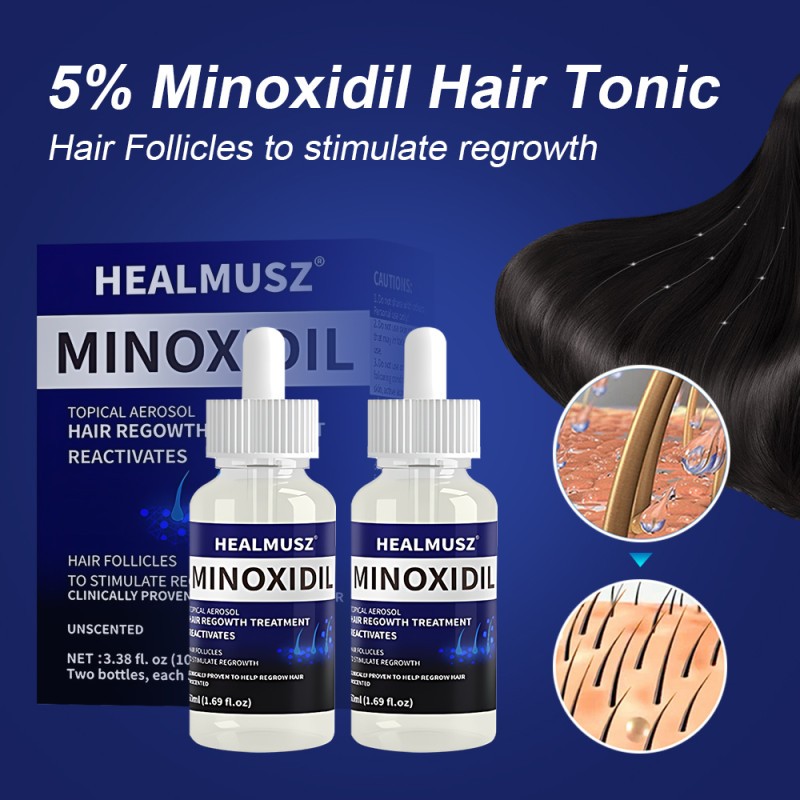 Minoxidil 5% Hair Regrowth Solution Extra Strength Men Women 2-10 Months Supply